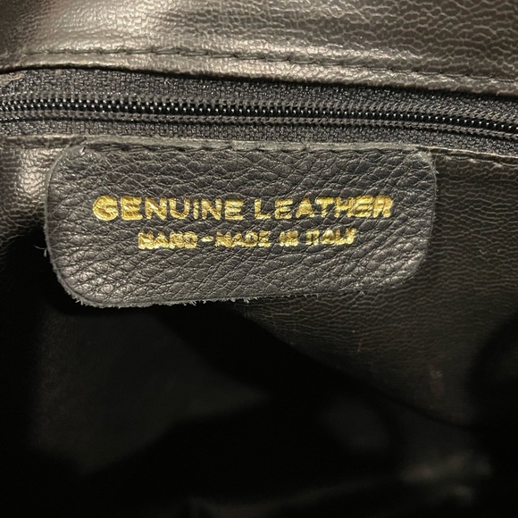 Genuine Leather Hand Made in Italy Black Shoulder Handbag Purse Bag - Picture 3 of 11